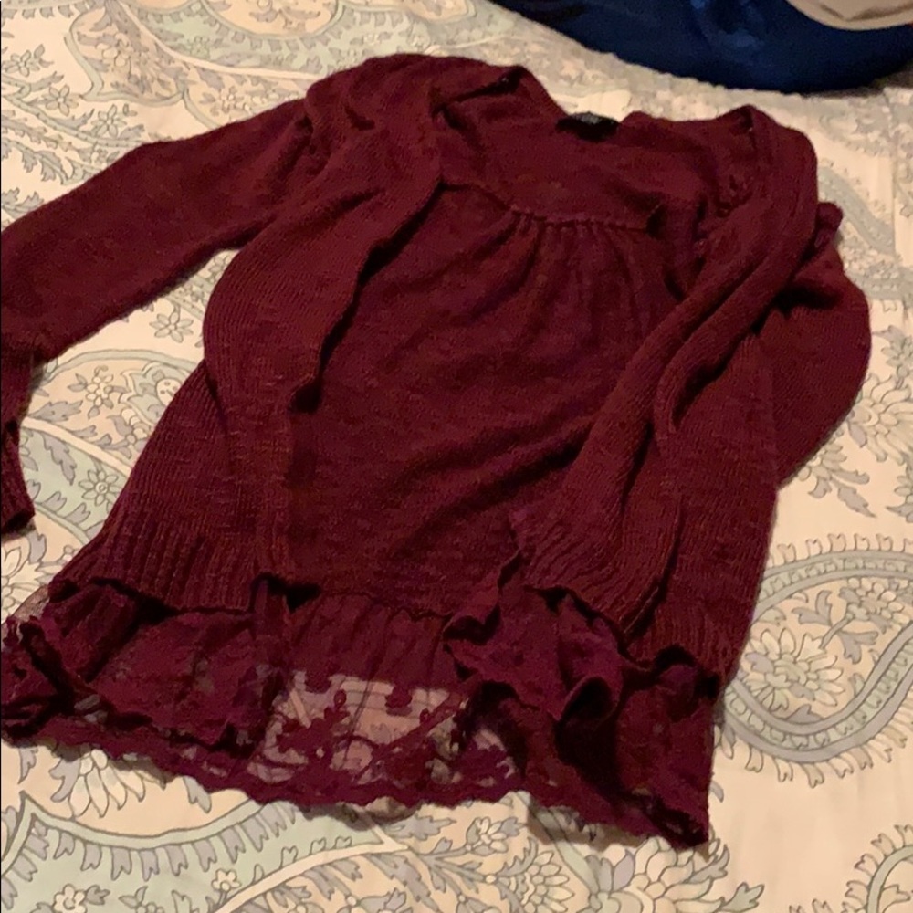 Burgundy cardigan
